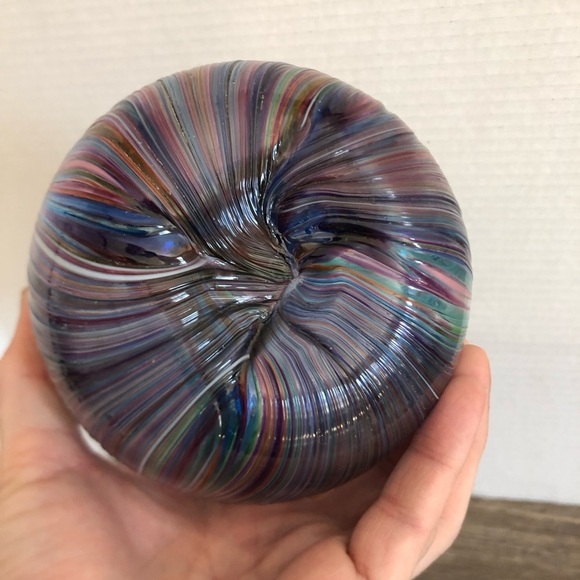 Handblown Multicolour Swirl Glass Vase - Picture 9 of 10
